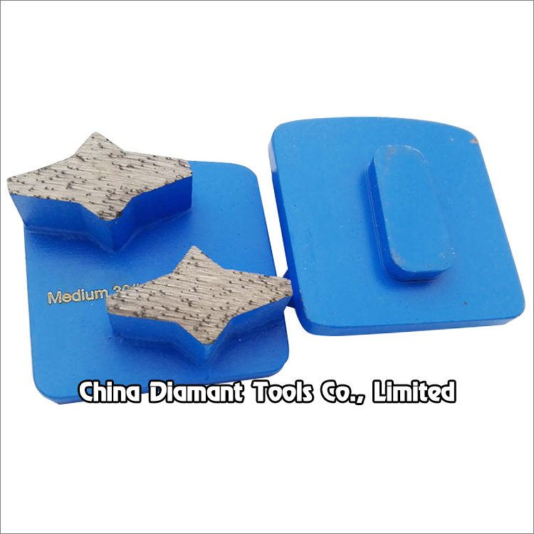 Redi lock diamond grinding shoes floor pads for Husqvarna grinders - star shape segments