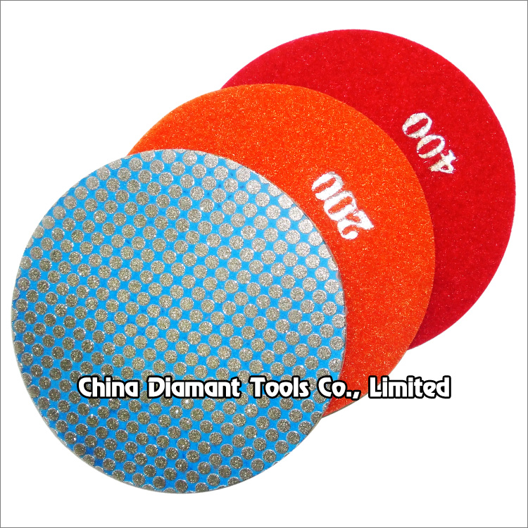Electroplated flexible diamond polishing pads - dots shape