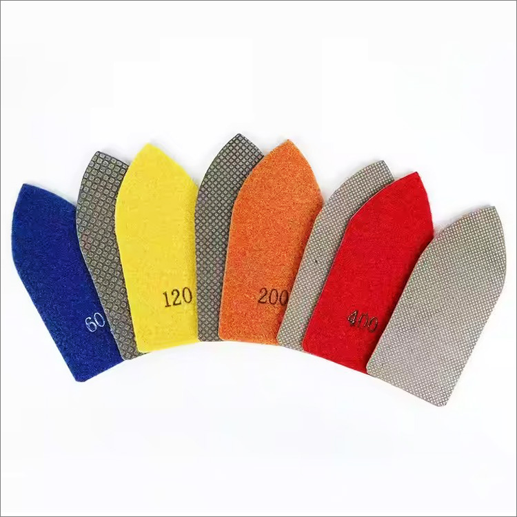 Electroplated diamond hand polishing pads - bullet head dots shape