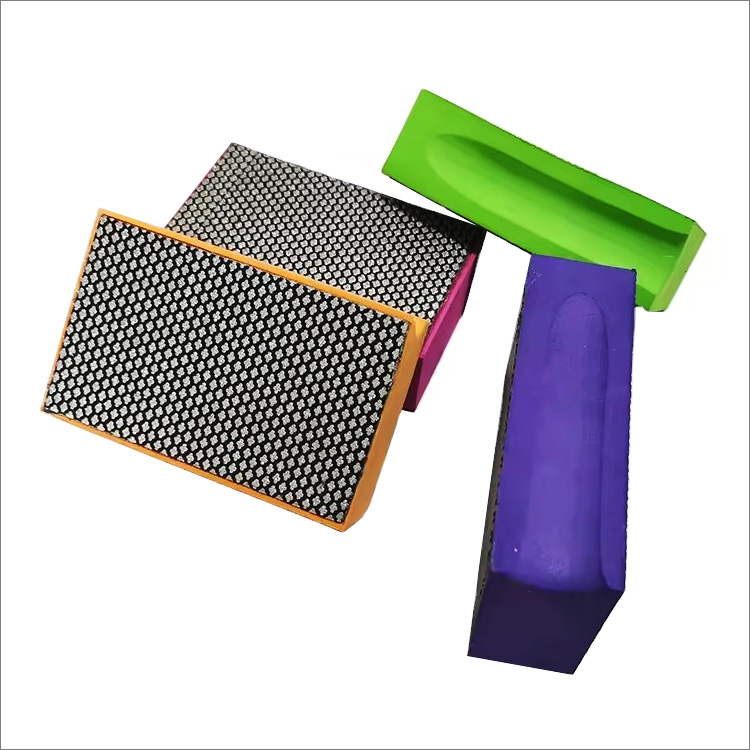 Electroplated diamond polishing pads hand wipers grinding sanding blocks - crisscross design