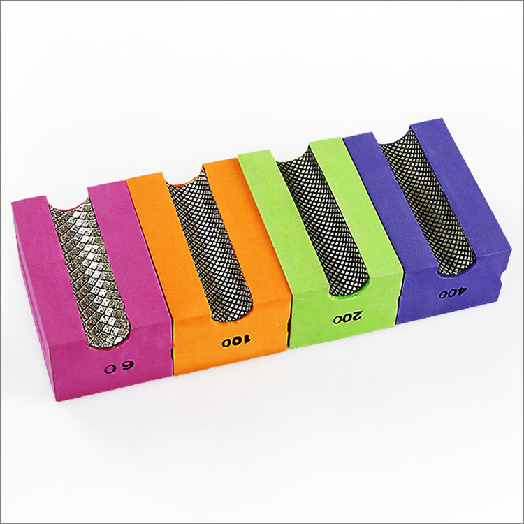 Electroplated U-shaped concave diamond hand polishing pads Abrasive grinding sanding blocks