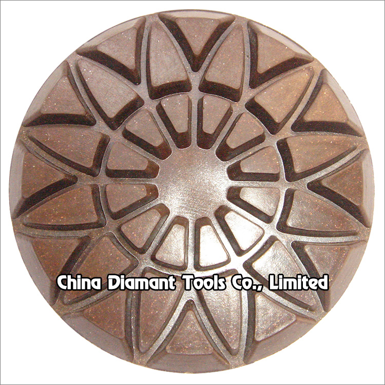 3 4 inches hybrid bond diamond floor polishing pads for concrete - copper & resin bond, wet or dry use, lotus shape