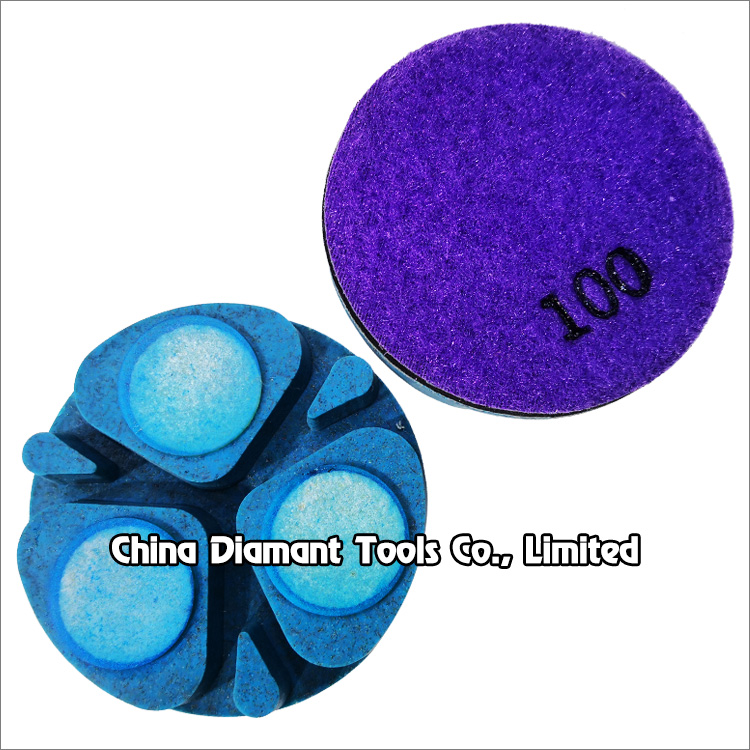 3 4 5 inches ceramic bond diamond floor polishing pads for concrete - dry use