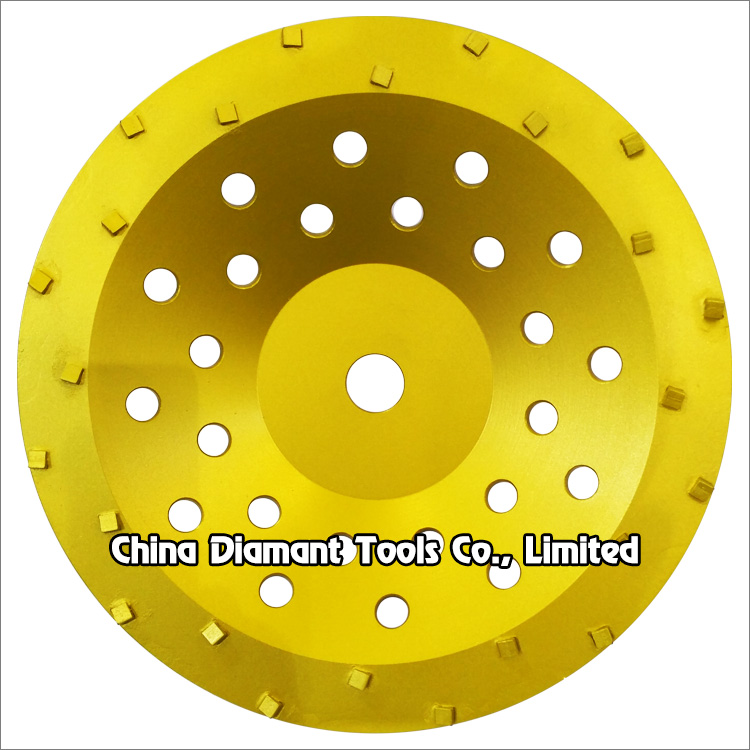 PCD grinding cup wheels for concrete floor - double rows