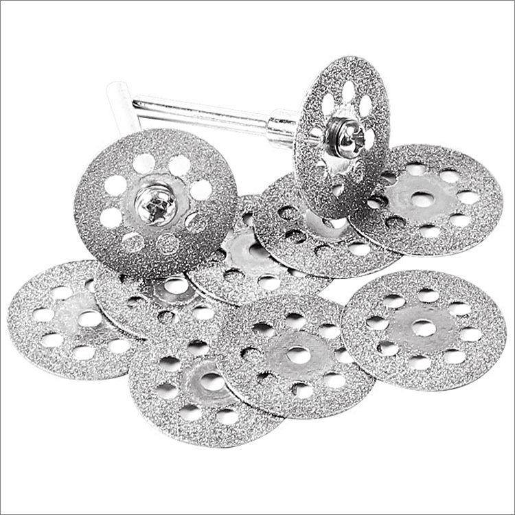 20mm 22mm 25mm 30mm mini electroplated diamond cutting discs with mandrels for dremel rotary tools