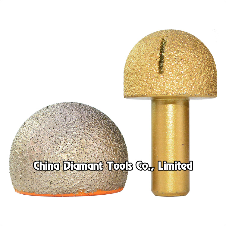 Vacuum brazed diamond cove box bits burr heads grinding bits - mushroom head