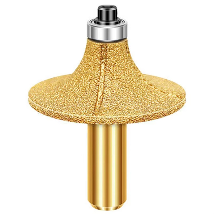 Vacuum brazed diamond router bits edge milling cutters stone profiling wheels -  half bullnose